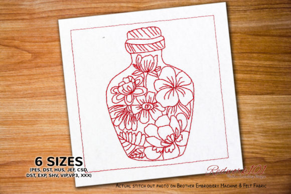 Abstract Bottle Design Redwork Review