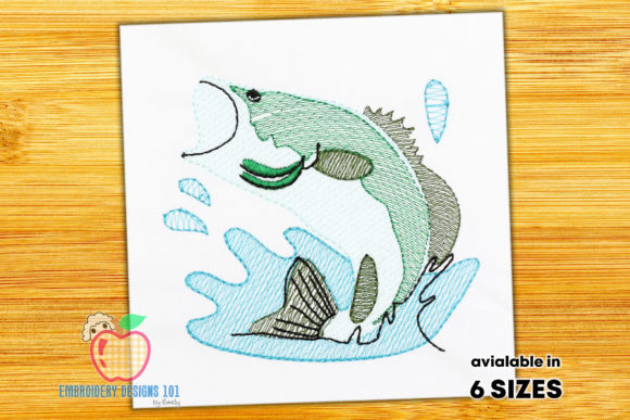 Bass Fish Jumping in Water Quick Stitch Review