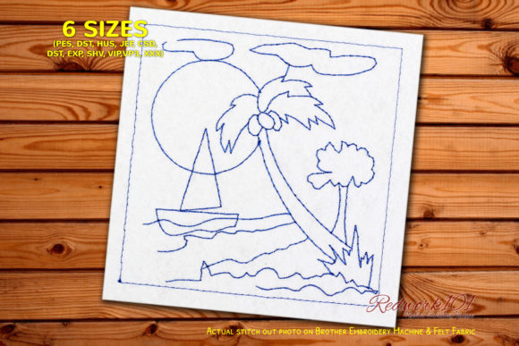 Beach Scene with Palm Tree and Boat Review