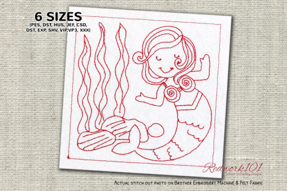 Beautiful Mermaid Redwork: A Seasonal Design Review