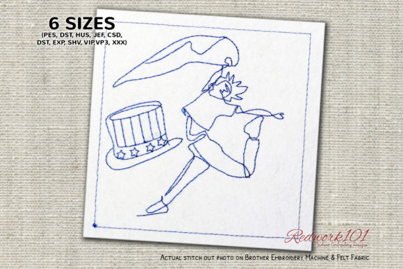 Girl Jumping with Hat Redwork: Sweatshirt Design Review