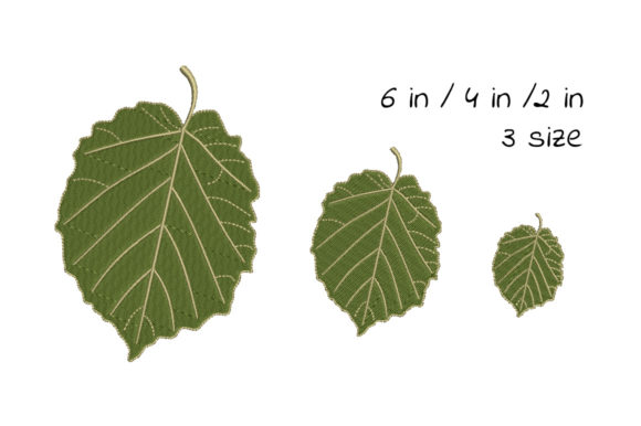Green Birch Leaf: Elegant Embroidery for Gifts