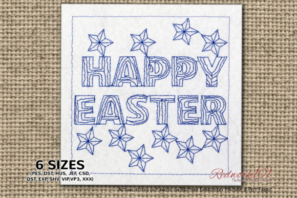 Happy Easter Design Redwork: A Charming Embroidery