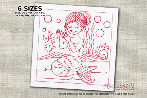 Mermaid Girl Redwork: Etsy Seller Review