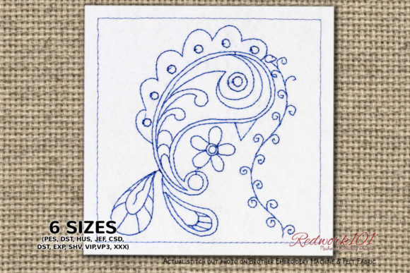 Paisley Pattern Bird Redwork Review