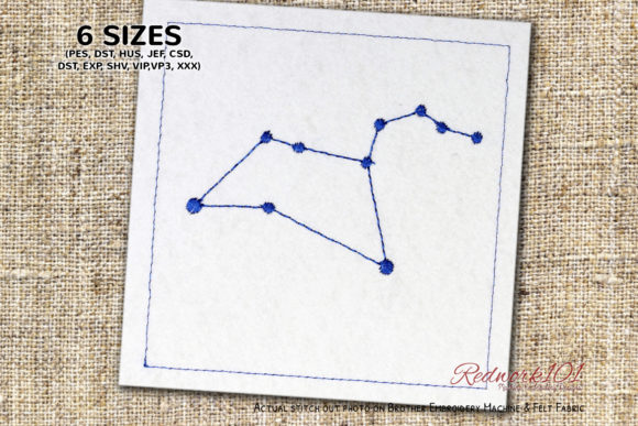 Star Constellation of Leo in Sky Redwork Review
