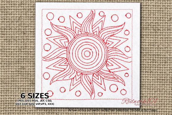Sun Redwork: A Seasonal Embroidery Design Review